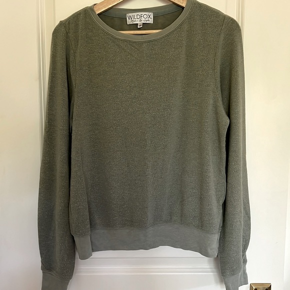 Wildfox Baggy Beach Jumper Crewneck in Green Sage Color - Picture 1 of 6